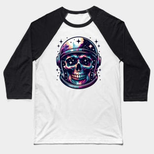 Cosmic Skull Astronaut Helmet Design Baseball T-Shirt